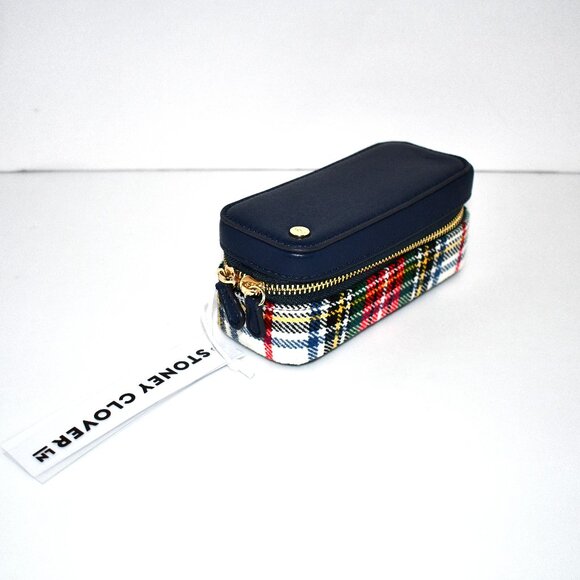Stoney Clover Lane Other - Stoney Clover Lane Faux Leather & Plaid Jewelry Pouch in Primary Plaid #SCL-EPPM